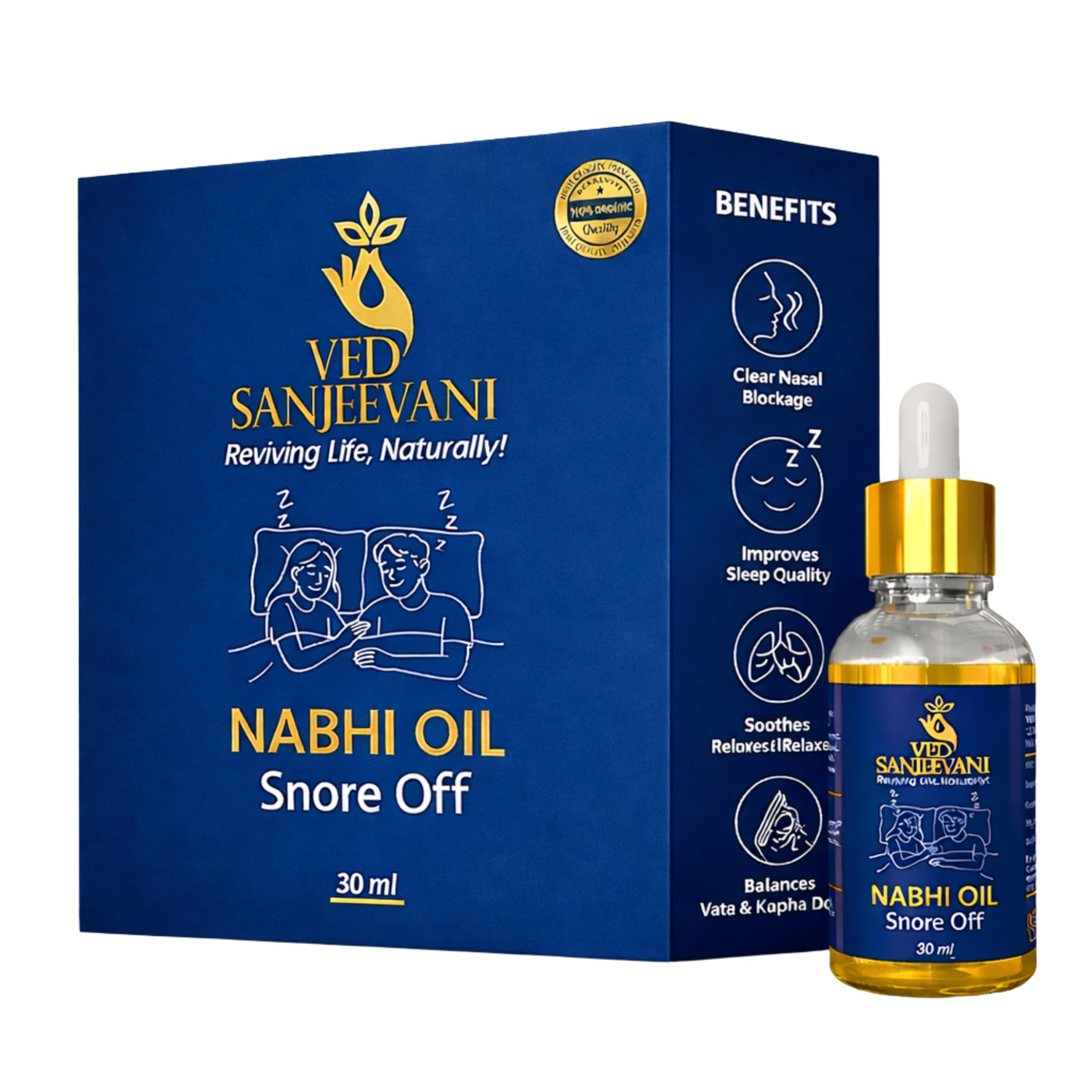 Ved Sanjeevani Snore Off Nabhi Oil 30 ML | Prevent Snoring while sleeping
