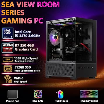 あらかじめ構築されたゲーミングPCデスクトップ、Intel Core i5 ビジネス オフィス タワーコンピューター PC