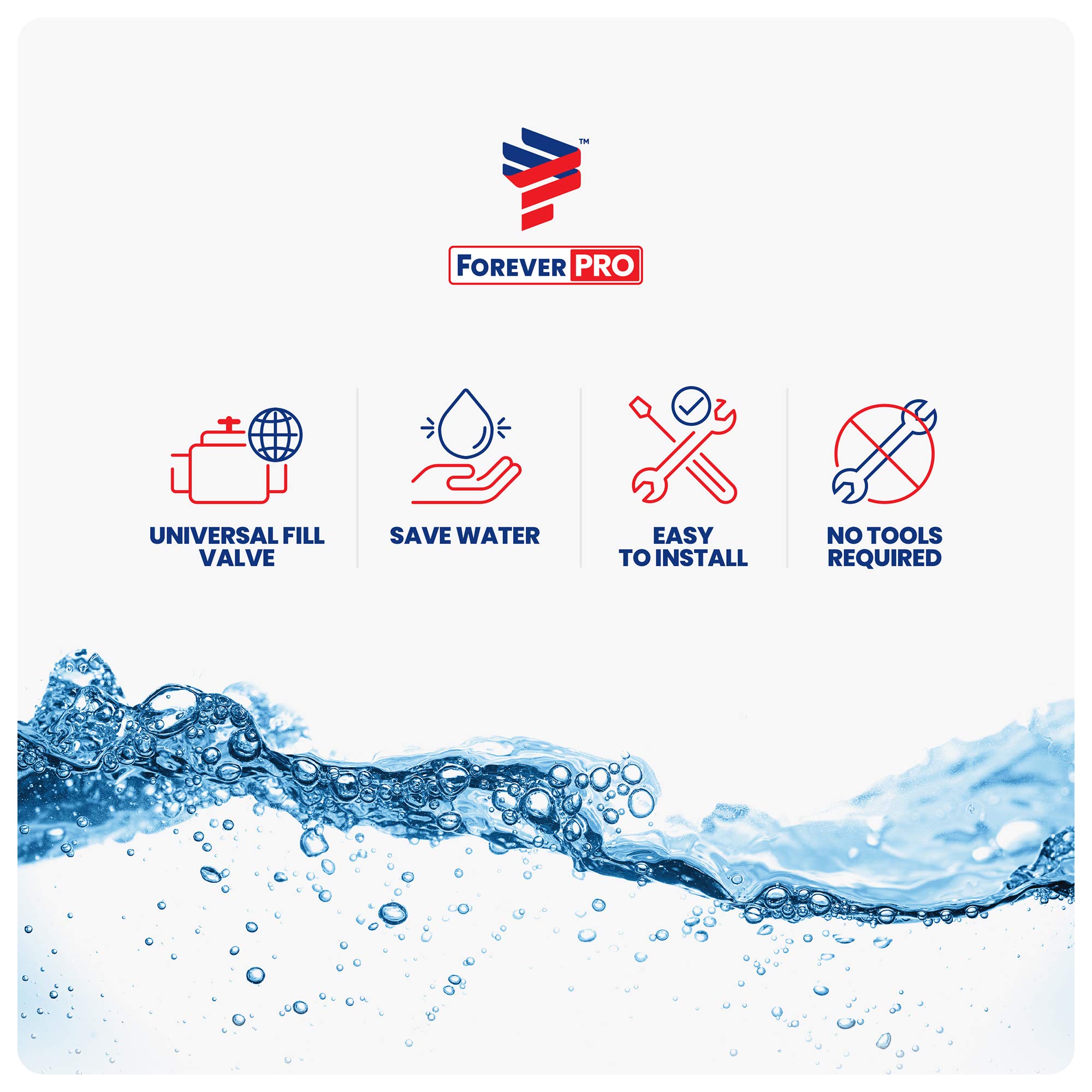 ForeverPRO DFVFVK Universal Water Saving Dual Flush Valve and Fill