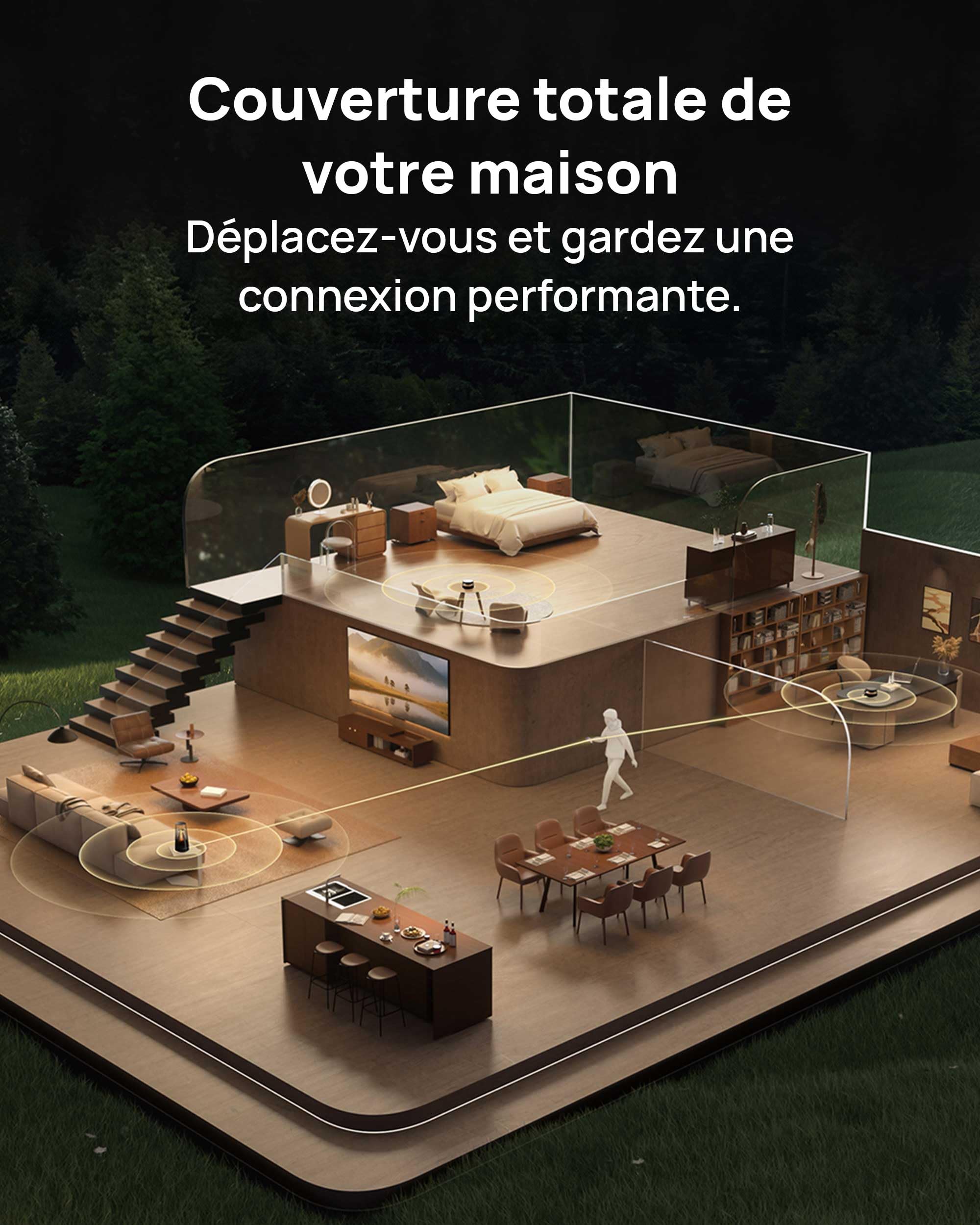 HUAWEI WiFi Mesh X3 Pro Pack, Wi-FI 7 à Double Bande Jusqu’à 3,6 Gbit/s, BE 3600, Couverture Jusqu’à 120 m², Contrôle Parental, Diagnostic de Votre Wi-FI,HUAWEI HomeSec®, Garantie de 30 Mois