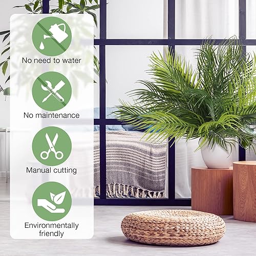 Miniatura 3 de Plantas de palmera artificiales, hojas de imitación de palmera, decoración de hojas de palmera falsas, plantas artificiales tropicales para el