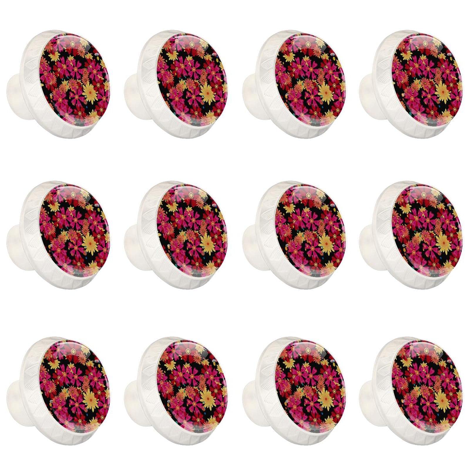 Boutons d'armoires de cuisine rouge poignée de tiroir de placard commode ronde 12x