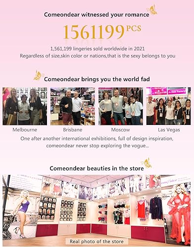 Miniatura 9 de comeondear Women Lace Garter Belt for Thigh Highs Plus Size Suspender Belt Set Mesh Garter Belts with 6 Metal Clips