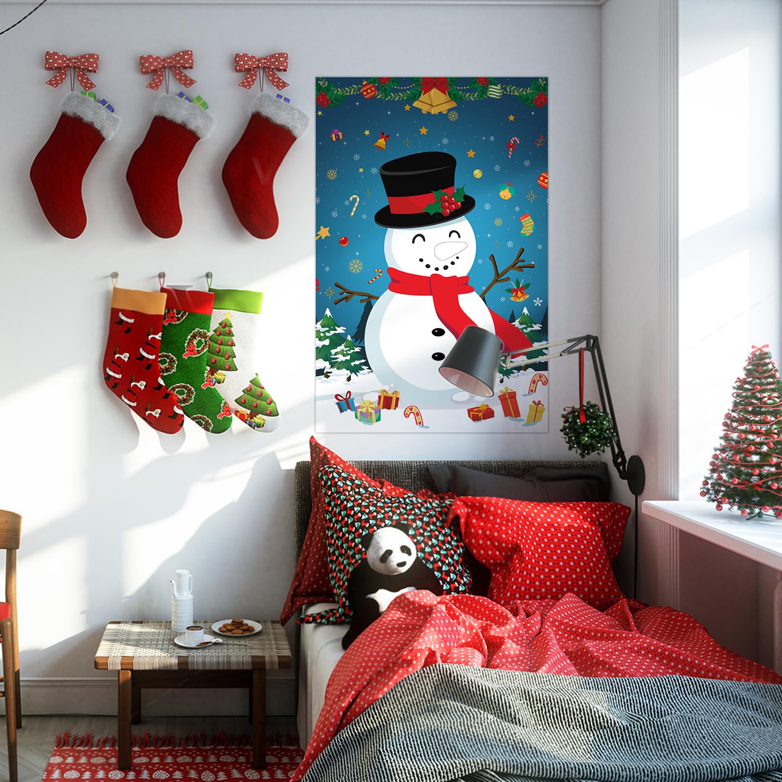 Jeu De Fête Noël - Épingle Le Nez Sur Le Bonhomme De Neige - 24 Autocollants - Avec Bandeaux - Pour Anniversaire, école, Famille