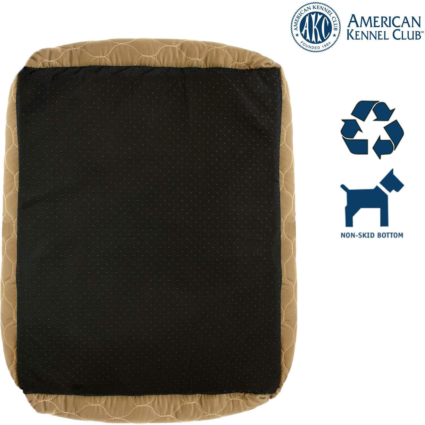 review American Kennel Club Orthopedic Circle Stitch Cuddler Pet Bed, Taupe