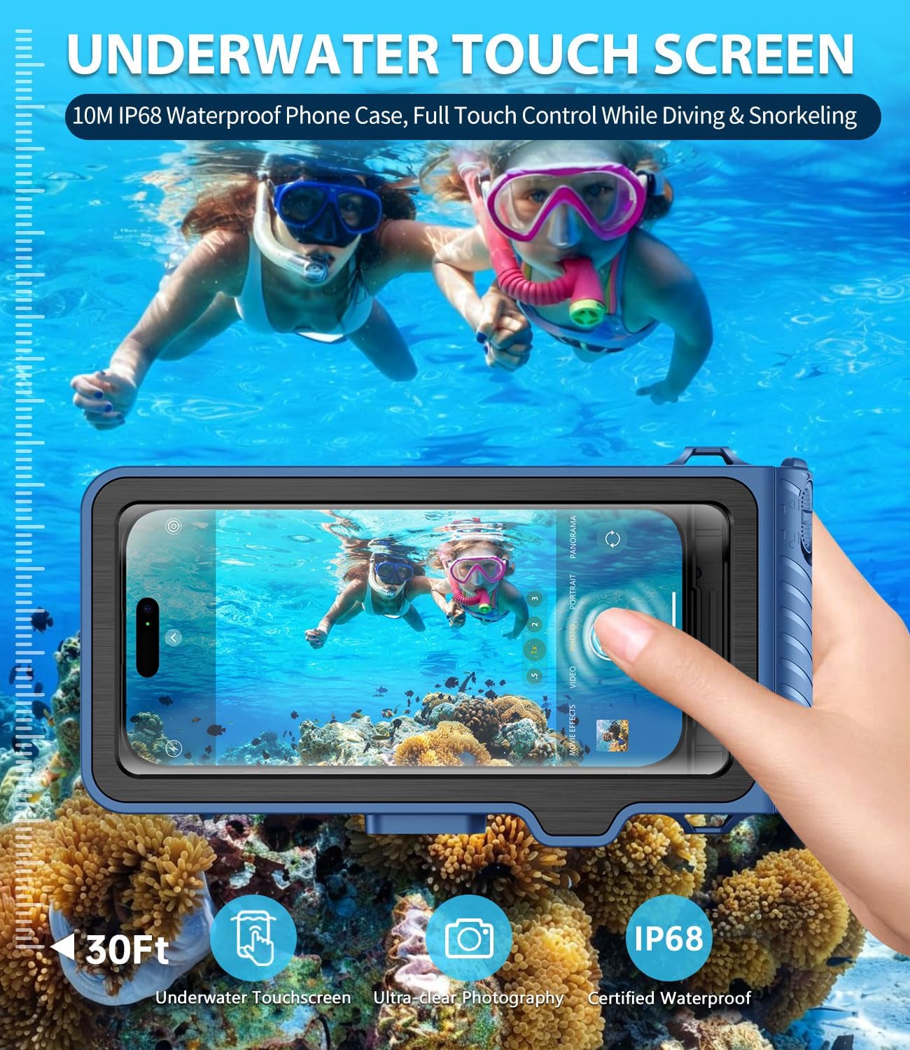 Underwater Phone Case for Snorkeling, Full Touch Screen Diving Phone Case image 2