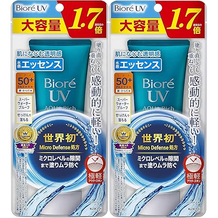 Biore UV Aqua Rich Watery Essence 85 g Sunscreen SPF 50 + / PA ++++【Large capacity】Set of 2