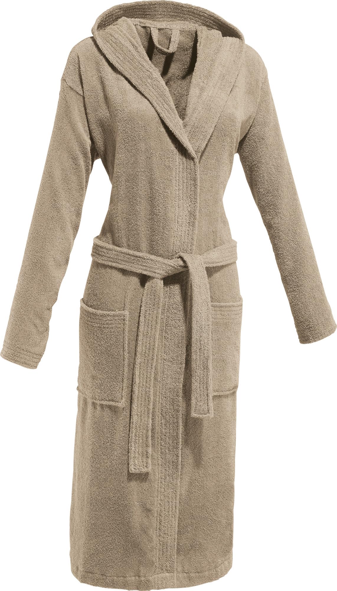REDBEST Unisex-Bademantel, Morgenmantel, Saunamantel Frottier Chicago Taupe Größe S - schnell trocknend und saugstark, 100% Baumwolle