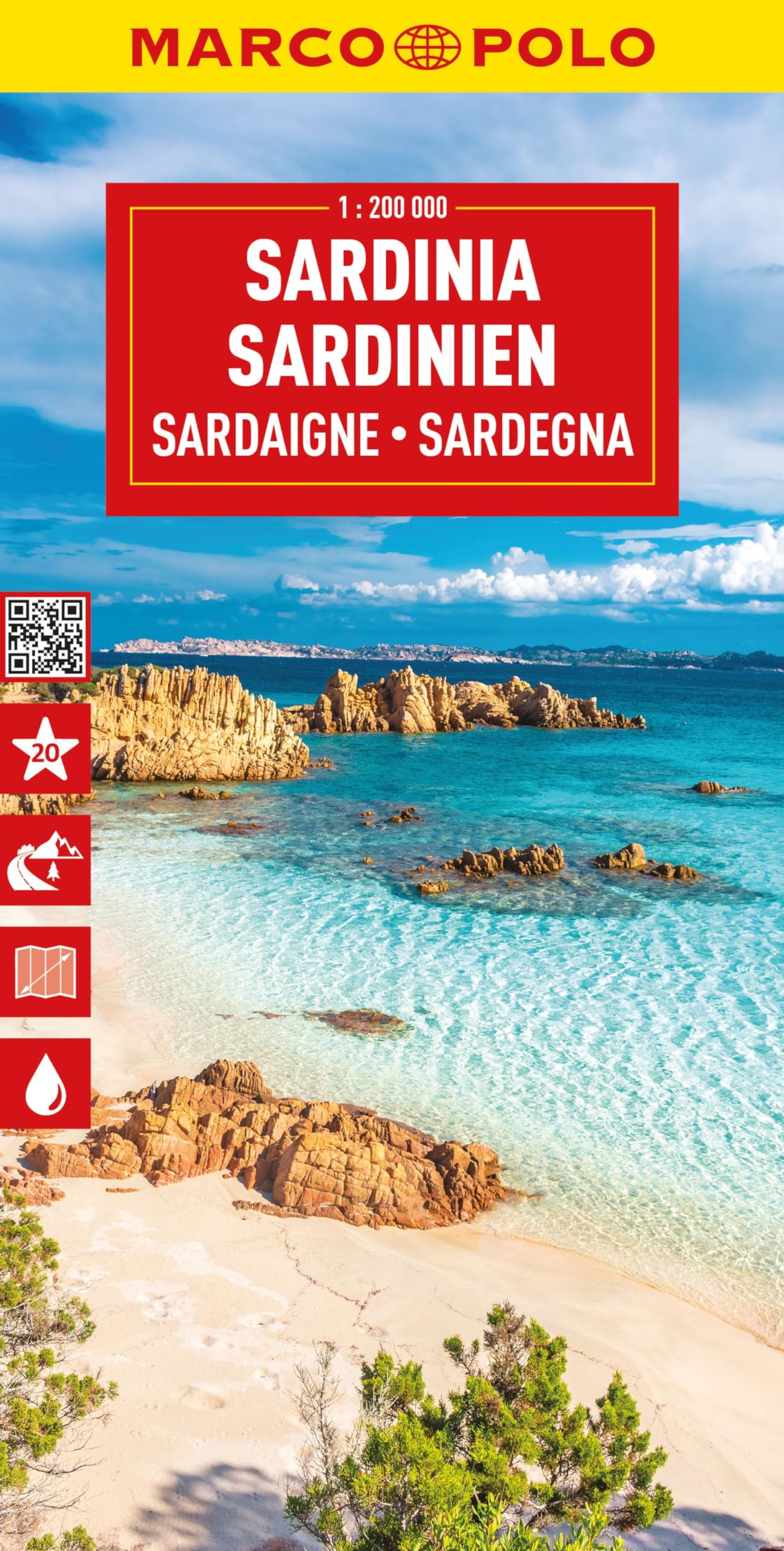 Sardinia Marco Polo Map: Straßenkarte und Autokarte mit sehenswerten Strecken, Highlights und digitaler Erweiterung: 15