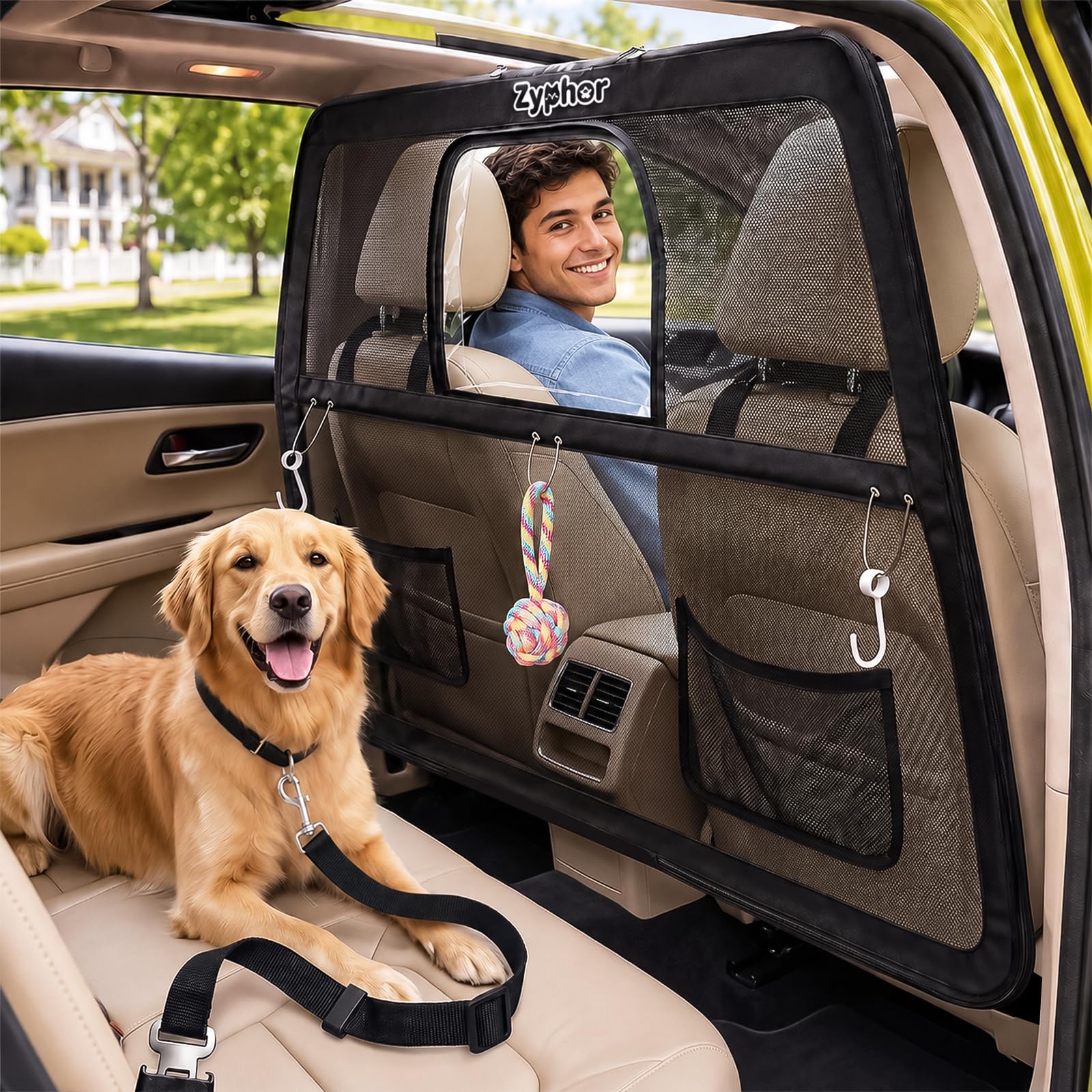 50 Inch Wide Dog Car Barrier for Back Seat and Cargo Area - Escape-Proof