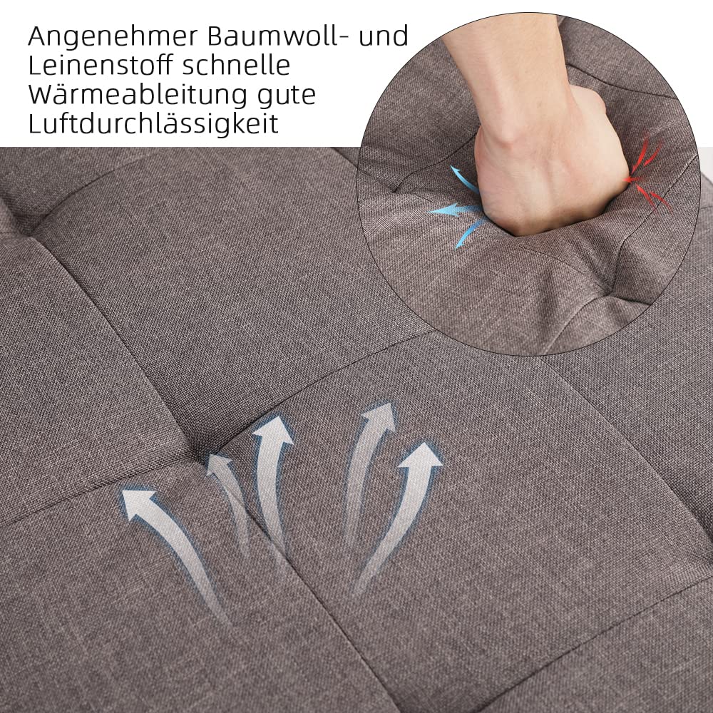 Mingone Sofa 2 Sitzer Couch mit 2 Armlehne, Stauraum, Taupe | Mit Lehne, Gepolstert, Modern Design, Comfy Zweiersofa, Loveseat für Wohnzimmer, Schlafzimmer, 63 x 76 x 118 cm