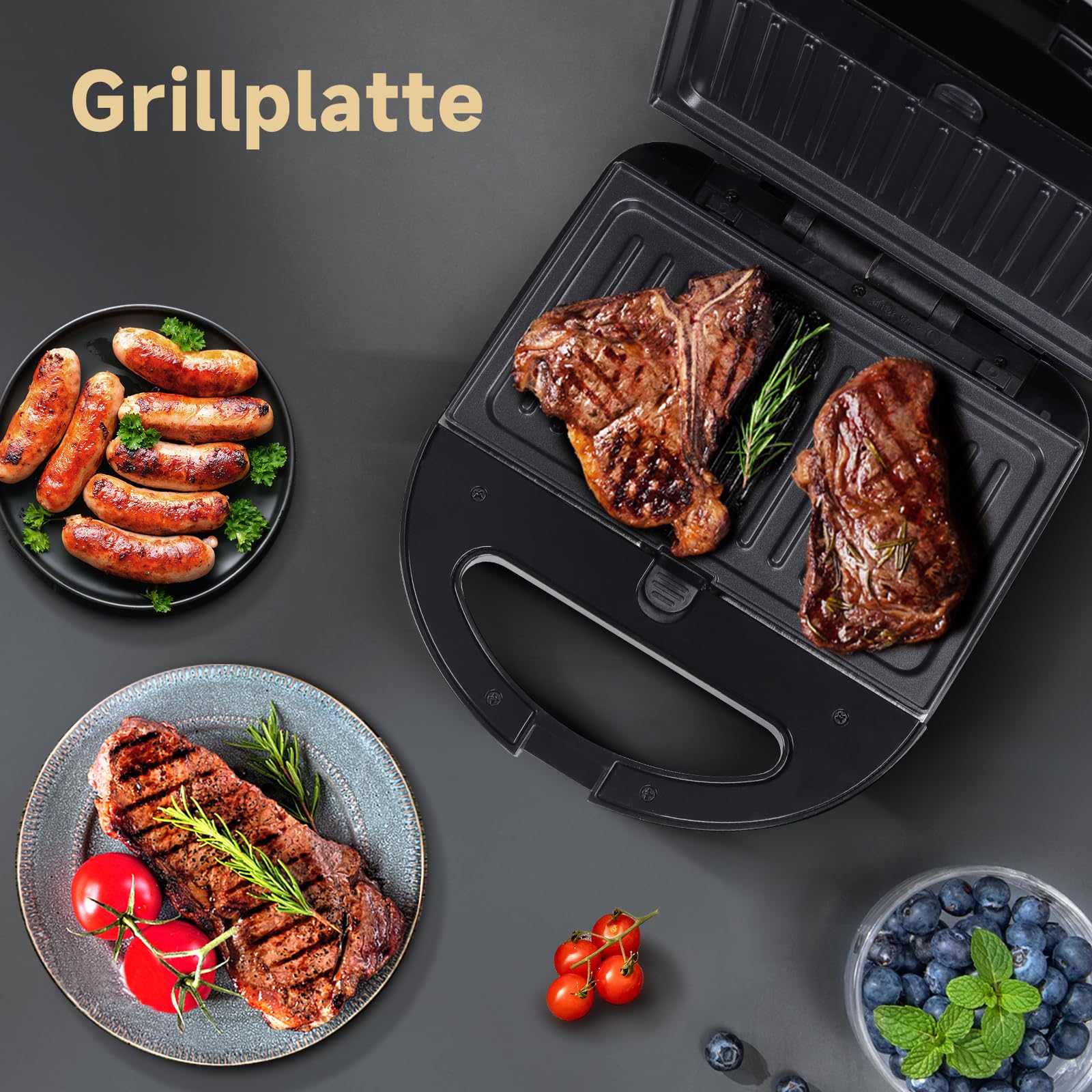 Sandwichmaker 3 in 1 750 W 30JVU Kontaktgrill Waffeleisen