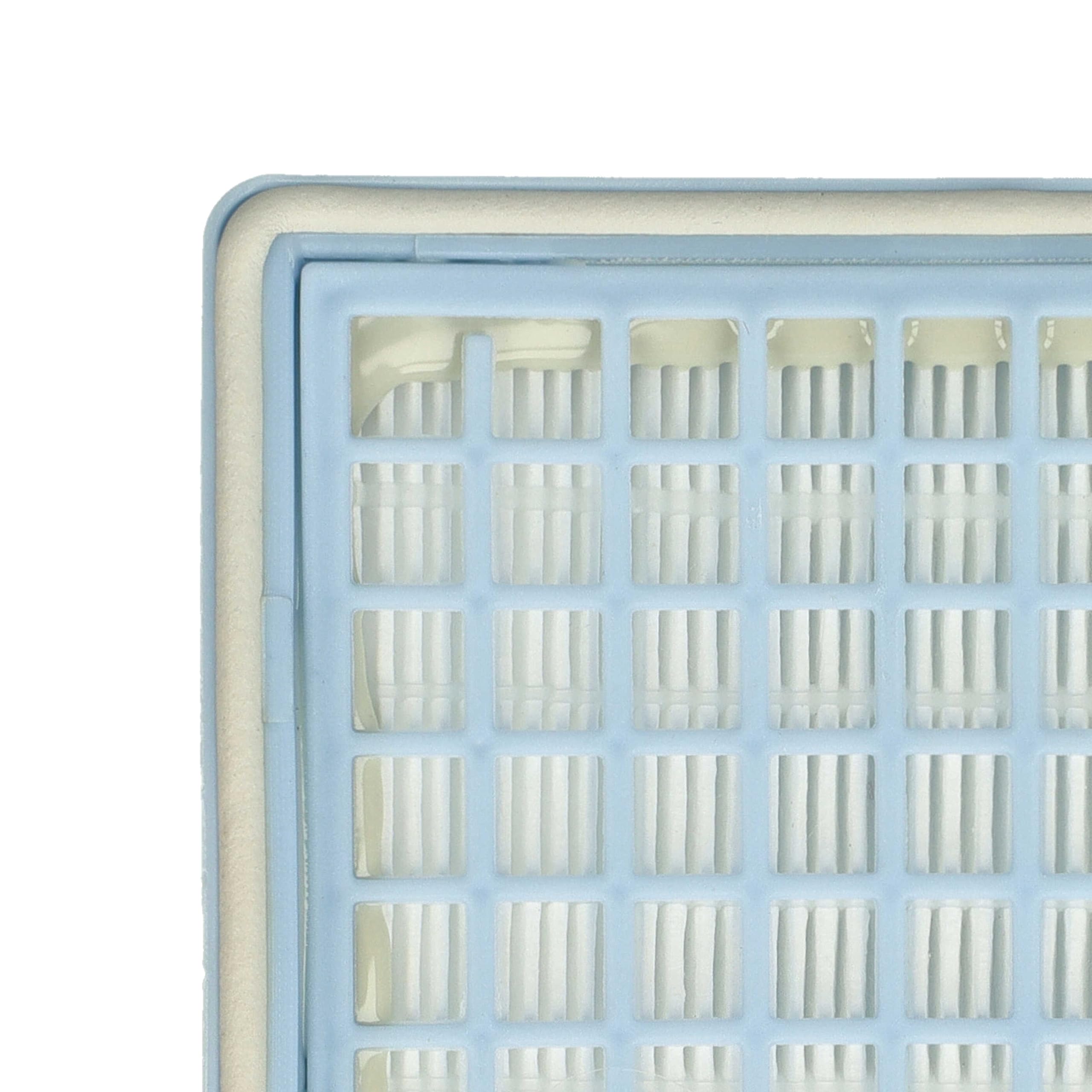 vhbw Filtro compatible con Miele SACJ2, SACP3, Swing H1 aspiradora - filtro de escape HEPA blanco azul claro