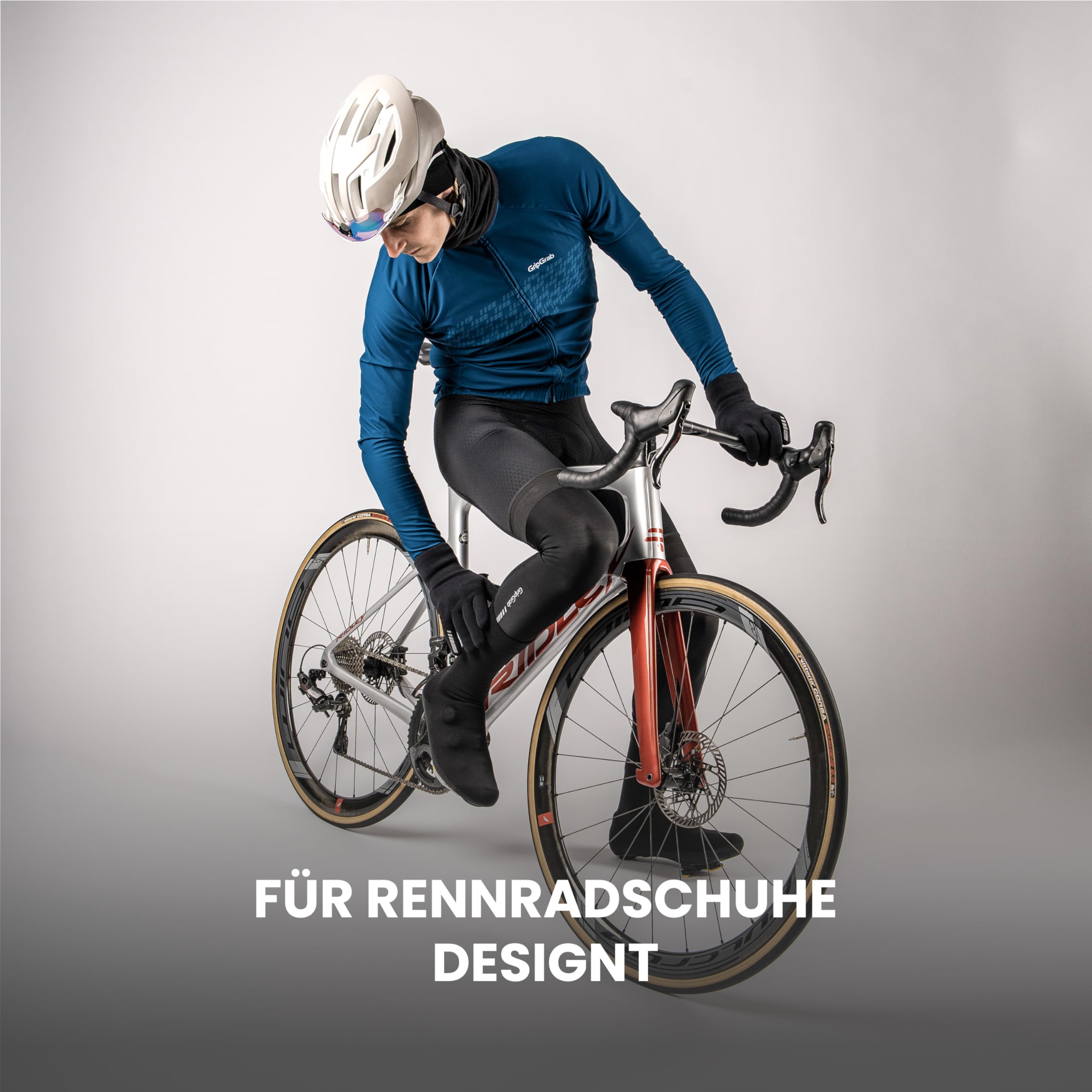 GripGrab Flandrien wasserdichte Rennrad Überschuhe Strick Aero Übersocken | Winddichte Belgian Booties für den Winter, Gestrickte Cover Socks mit Membran, Elastisch für rennorientierte Rennradschuhe