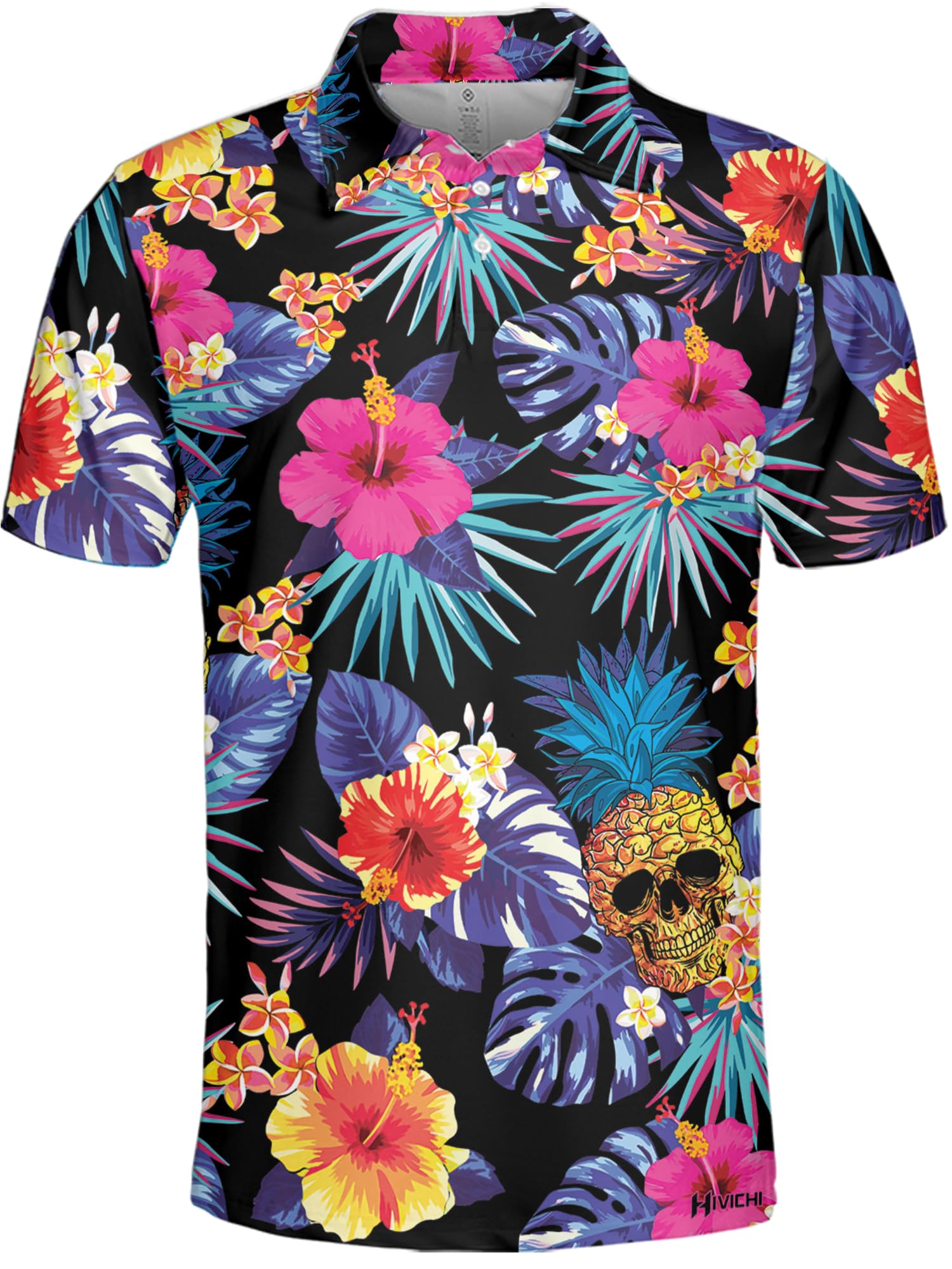 HIVICHIGolf Shirts for Men Funny Golf Shirt for Men Hawaiian Polo Shirt for Men Golf Clothing