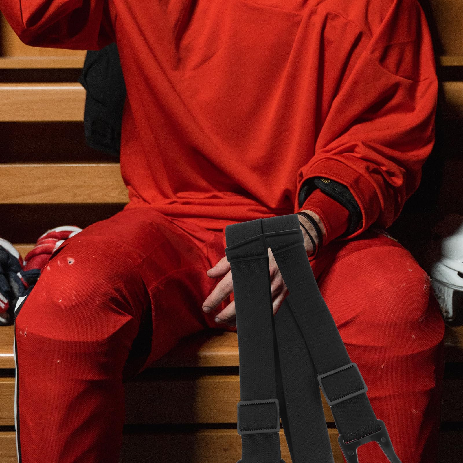 Tirantes de Poliéster de Hockey para y Antideslizantes Pantalones Cómodo Material Goma, Diseño Duradero sobre Hielo para Entrenamiento y Uso Deportivo