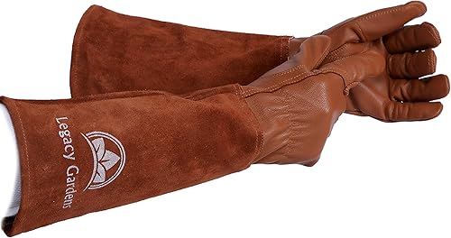 Miniatura 2 de Guantes de jardinero Legacy Gardens de piel para mujer y hombre, guantes de trabajo para jardín, resistente a las espinas y cortes, adecuados para