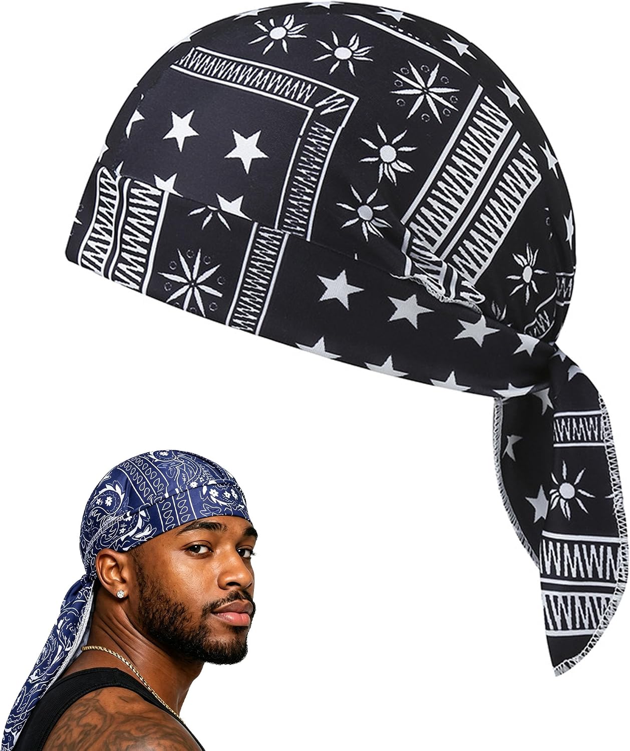 Elastic Cycling Sports Cap - Paisley Cooling Headscarf Cap - Breathable Helmet Liner, Cooling Head Wrap