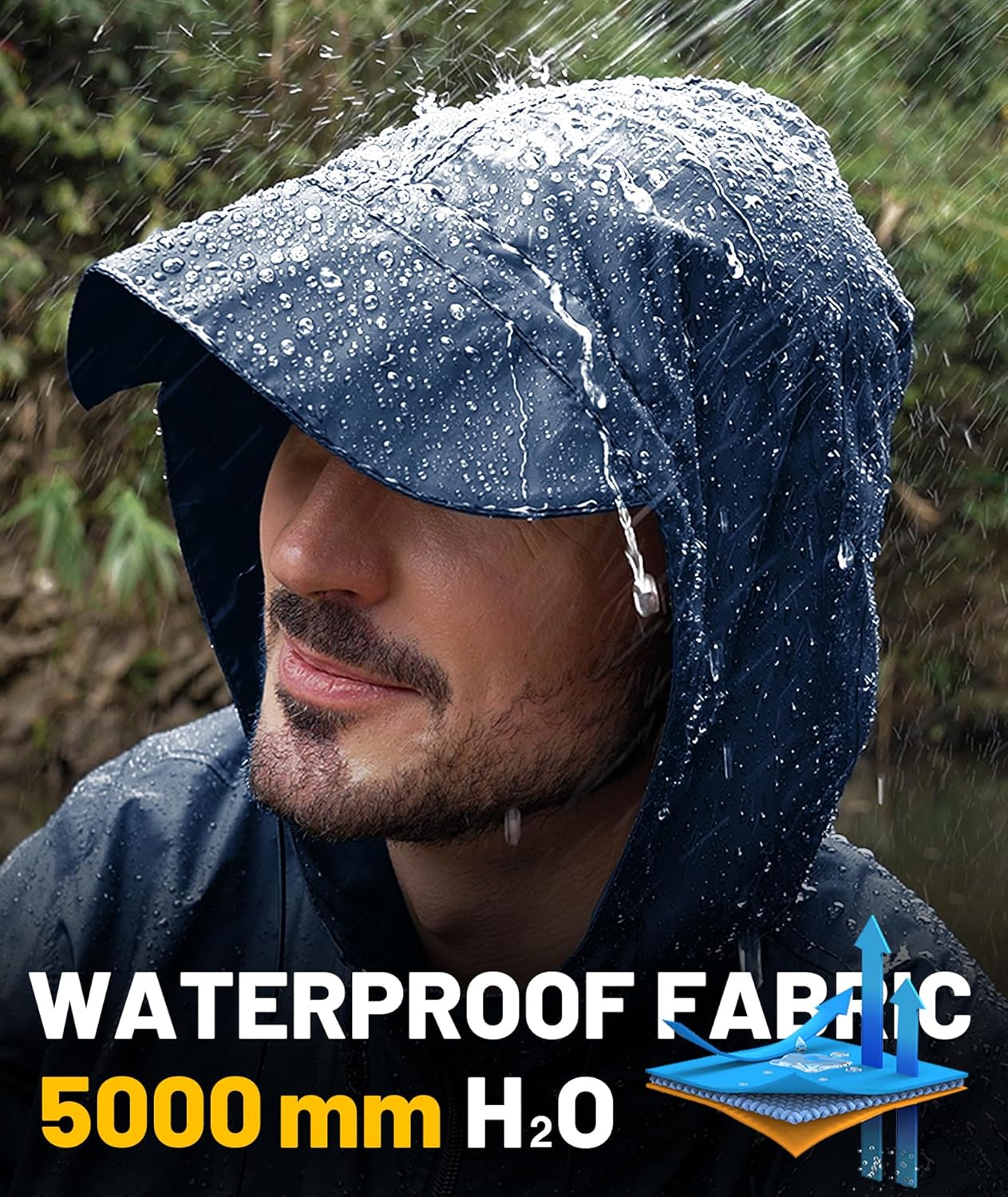 SWISSWELL Mens Rain Jacket & Coats Packable Lightweight Waterproof Windbreaker Hooded for Golf Cycling Hiking - Image 4