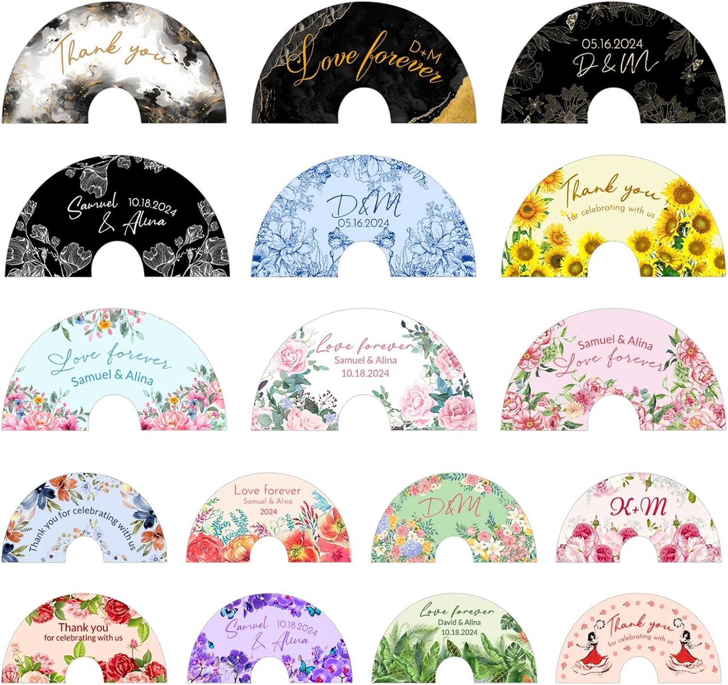 10 Pcs Decorative Folding Fans Personalized Fans Custom Fan Handheld Customized with Picture Text, Abanicos De Mano Personalizados, Gift for Wedding Dancing Concert Saloon Cosplay Party Rave, 13 "