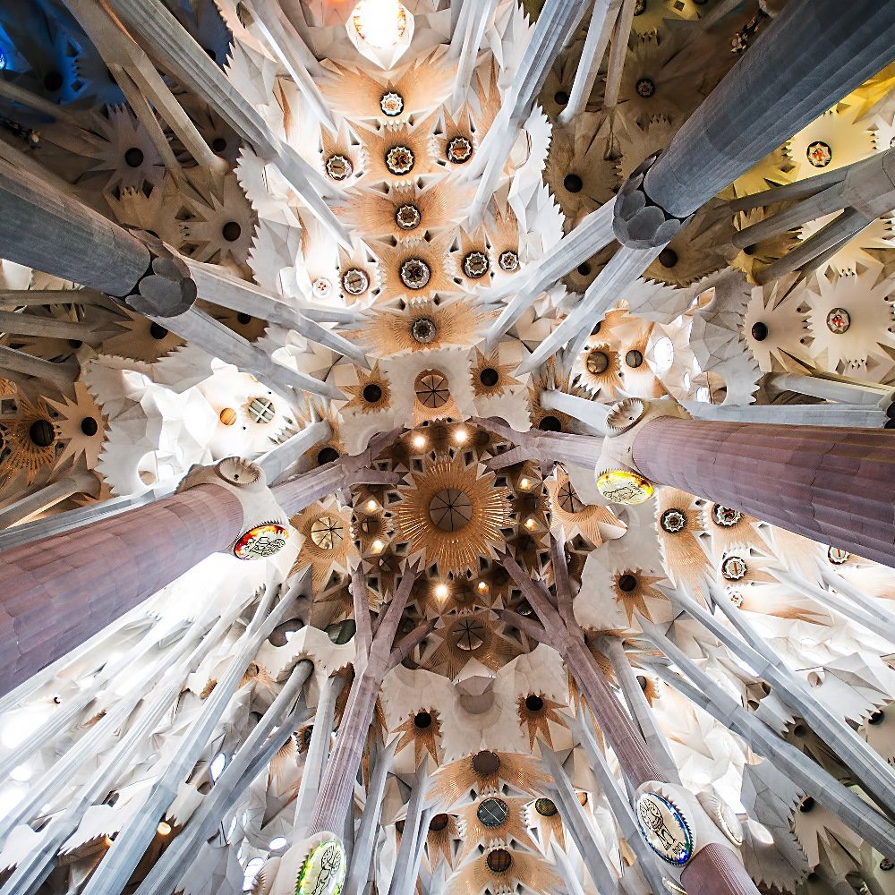 Artsy Canvas Sagrada Familia - Barcelona - Architecture - 36x36 Matte Poster Print Wall Art