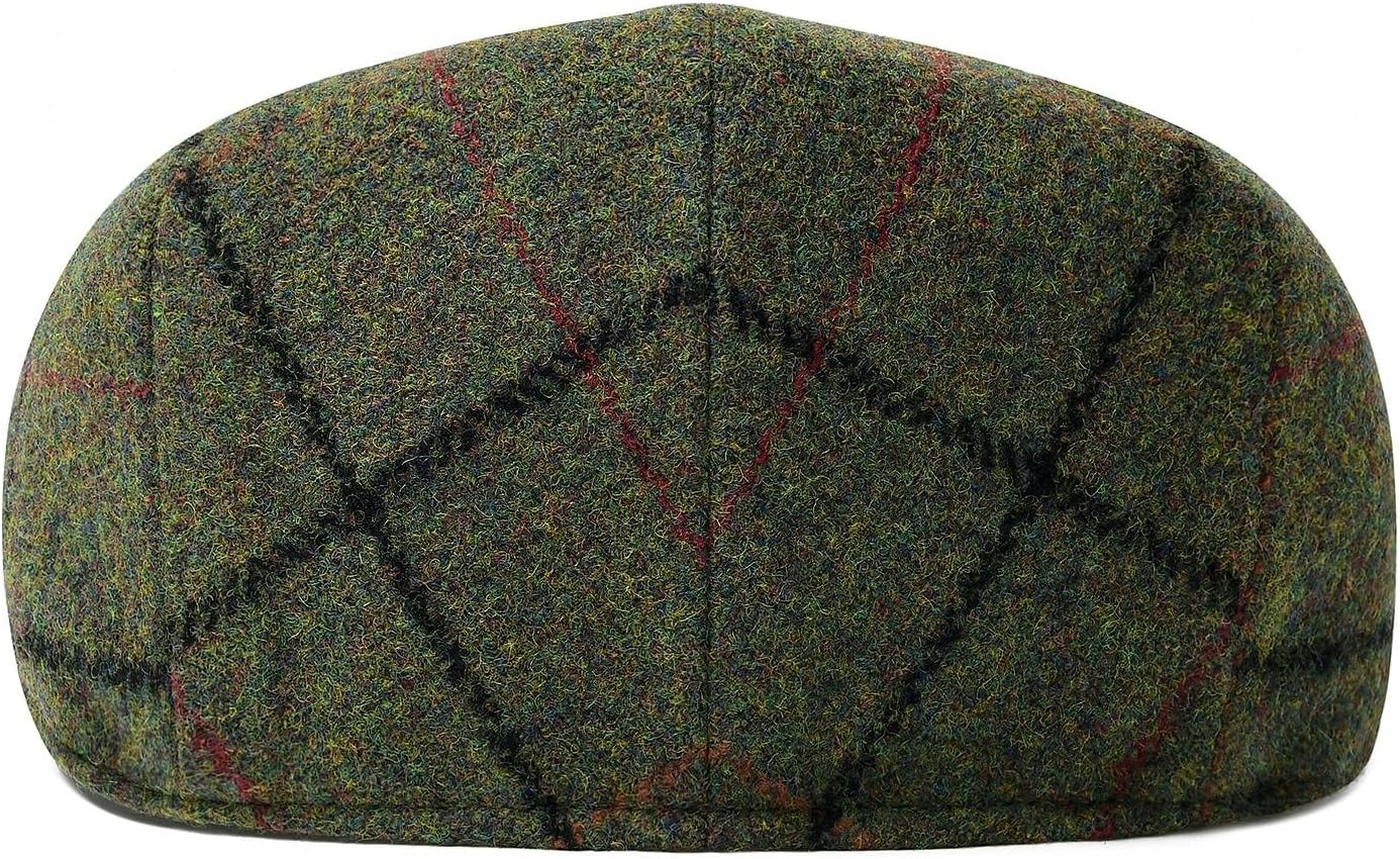 Men Wool Blend Ivy Newsboy Cap Tweed Gatsby Cabbie Flat Hat - Image 6