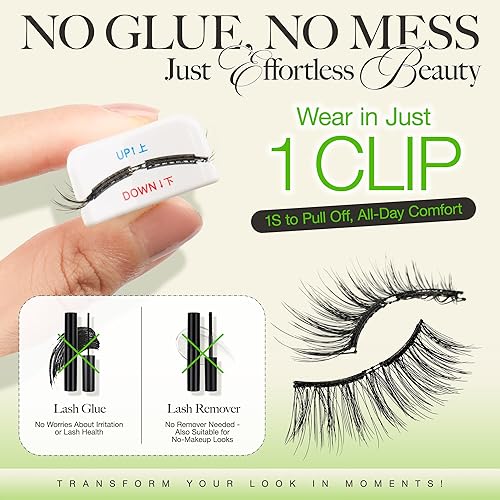 Miniatura 5 de LASHVIEW Pestañas magnéticas de aspecto natural, kit de pestañas magnéticas suaves reutilizables con aplicador, no necesita pegamento, resistente al