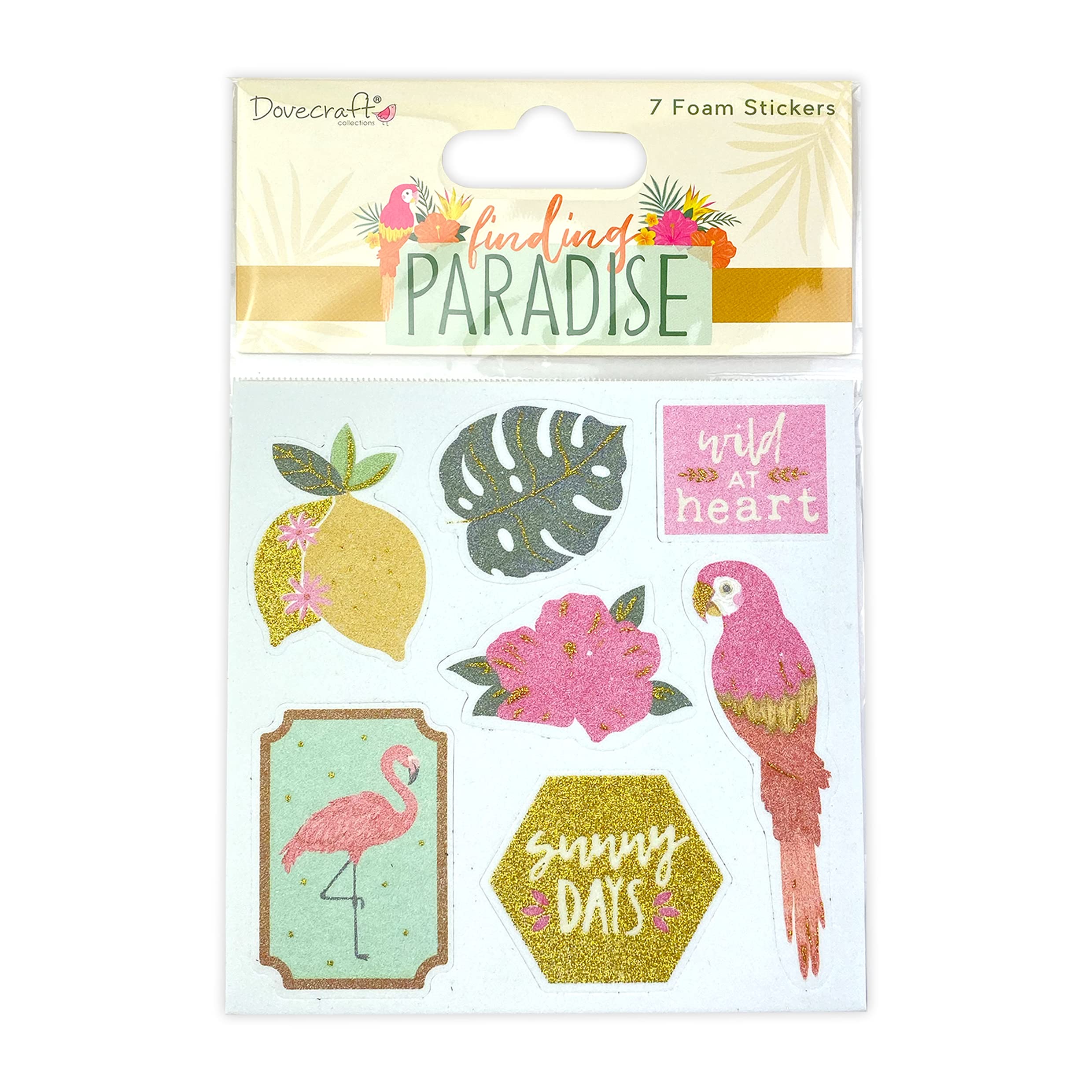 DovecraftFinding Paradise Foam Glitter Stickers, Multi, One Size