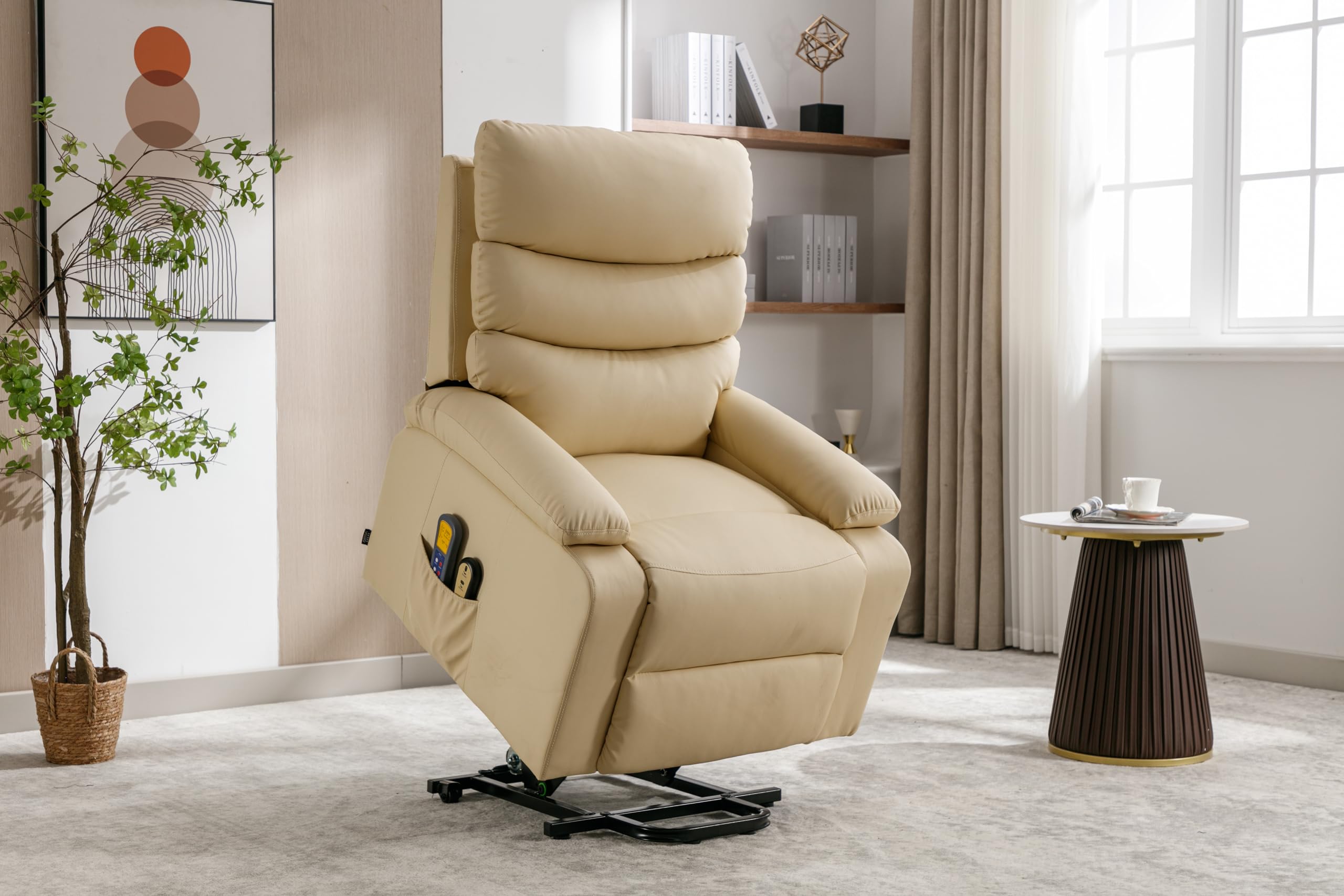 Astan Hogar Sillón Relax con Función Auto-Ayuda (Levanta Personas), Reclinación Eléctrica, Masaje Y Termoterapia, Modelo Ceci AH-AR10530CR