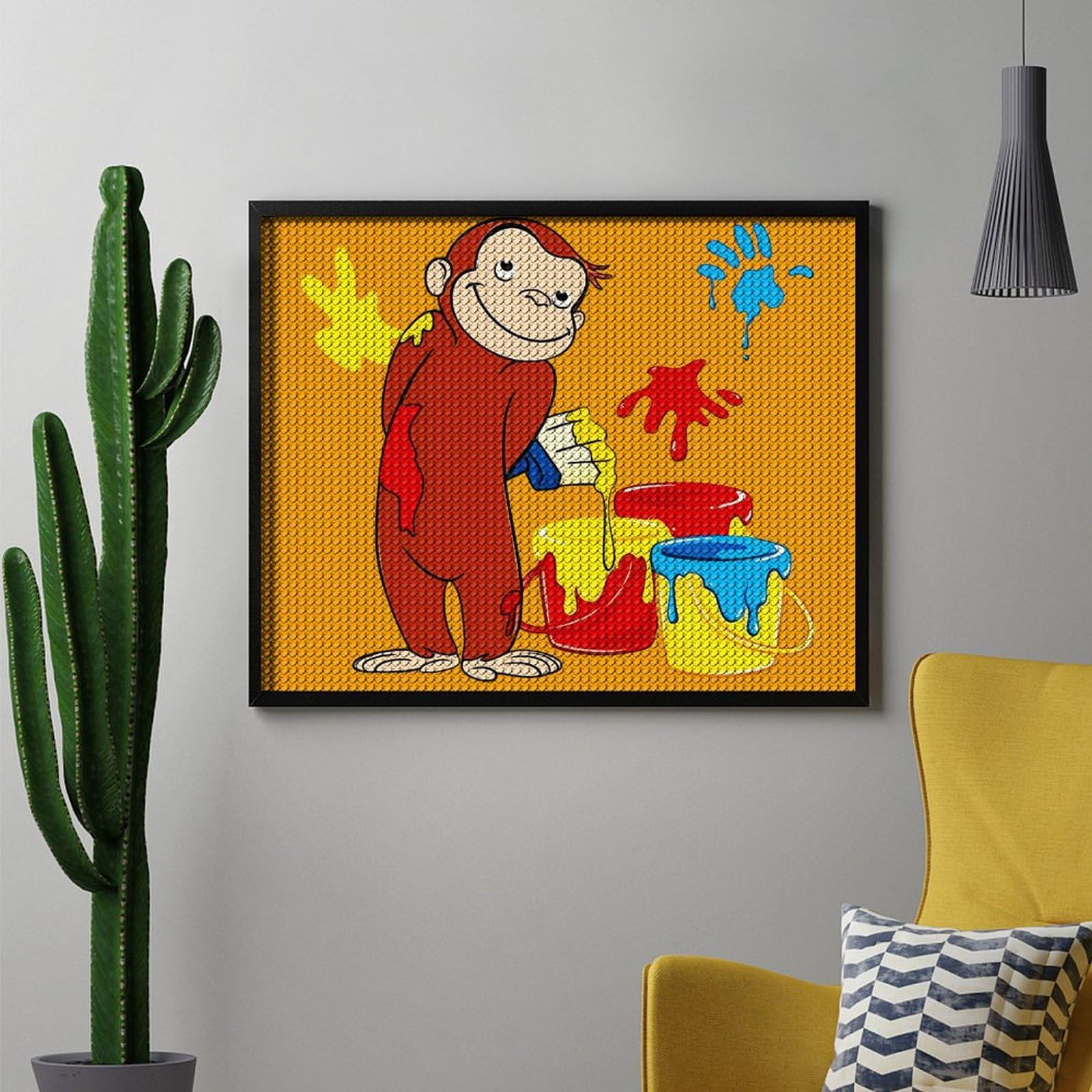 Amazon.co.jp: Curious George Anime Diamond Art Painting Kit Cross