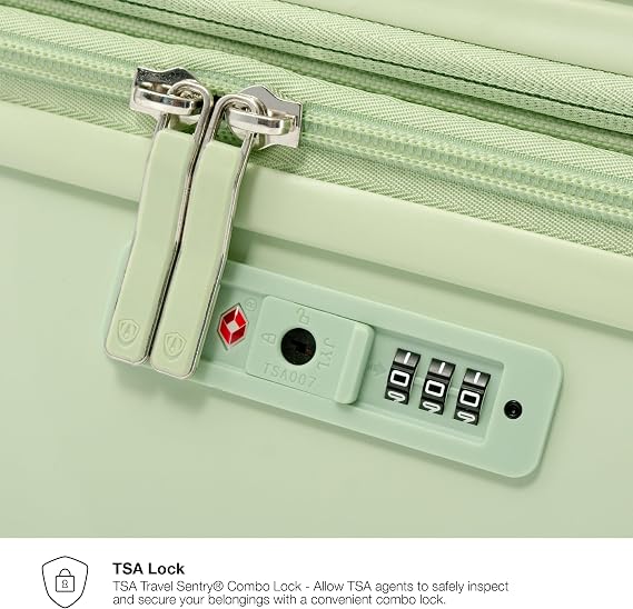 Traveler's Choice Elm Expandable Spinner Luggage, Glossy Mint, 2 Piece Set