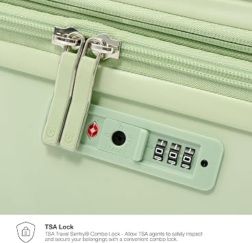 Traveler's Choice Elm Expandable Spinner Luggage, Glossy Mint, 2 Piece Set