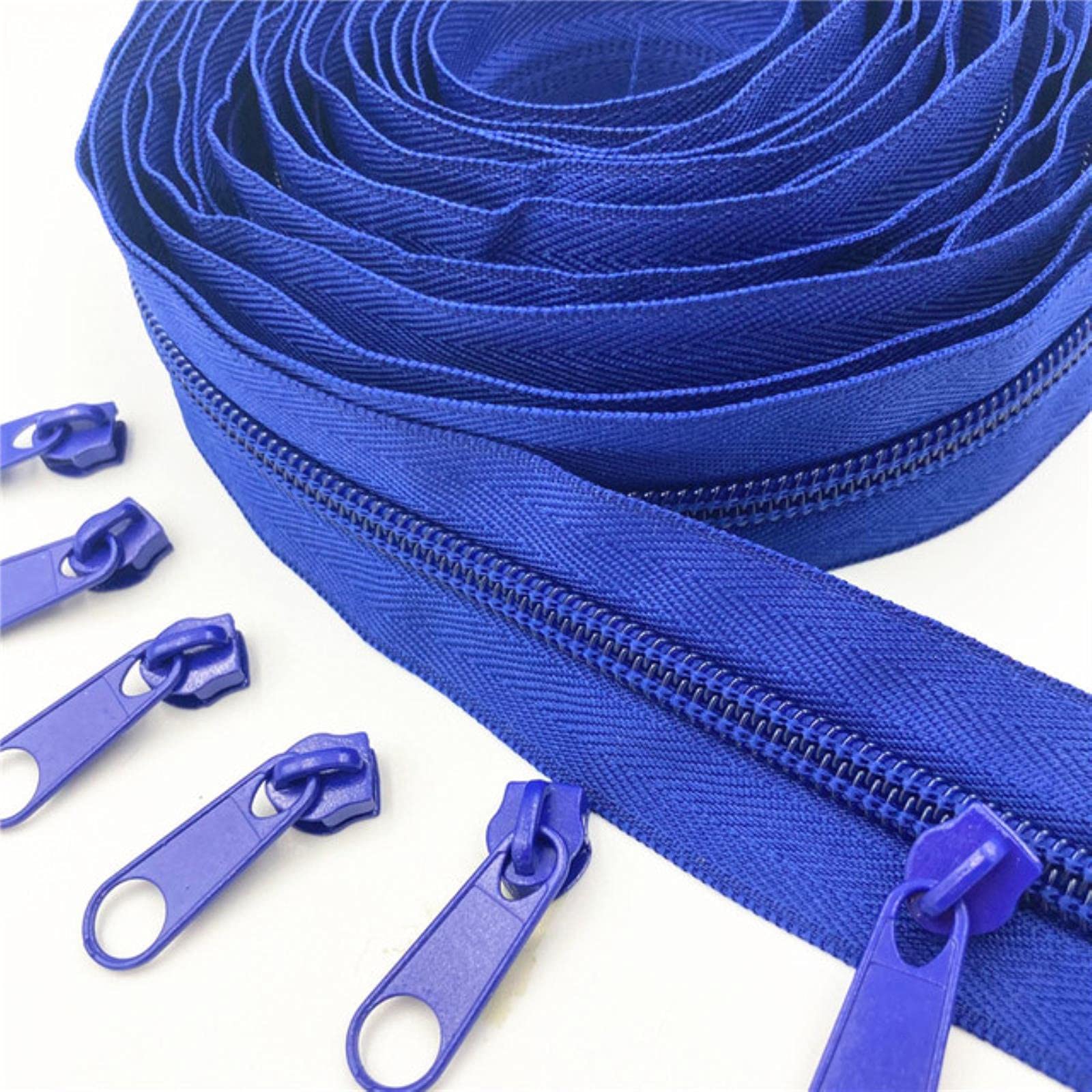Cremallera,Cremallera de metal,Cremallera de extremo cerrado,Cremalleras en espiral,Cremallera en espiral de nailon de 5 metros/5,4 yardas de largo con deslizador de cremallera de 10 piezas for coser