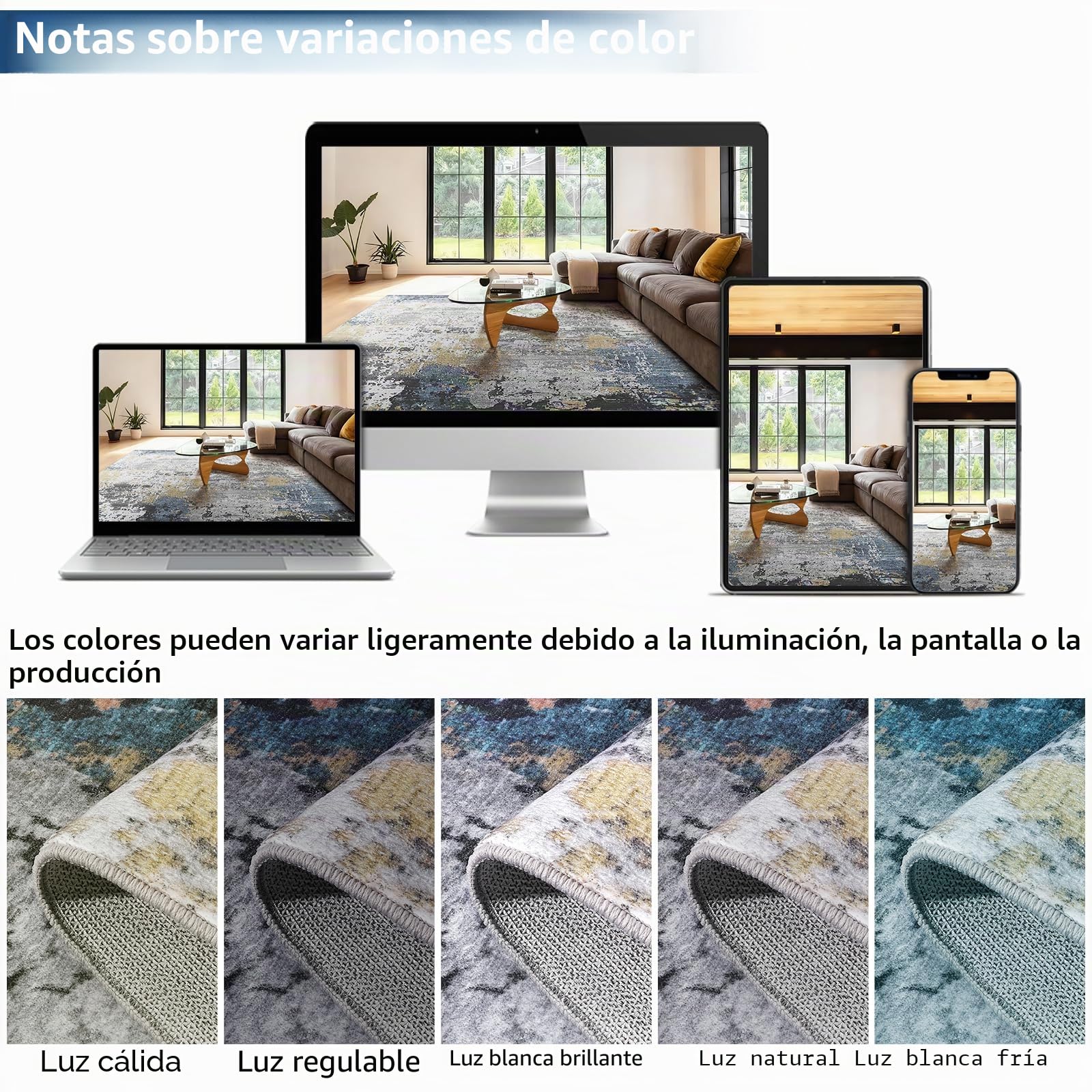 SOANNY Alfombra 160x230 cm, Moderno Abstracto, Super Suave, Lavable, Antideslizante, Azul Marino-Dorado