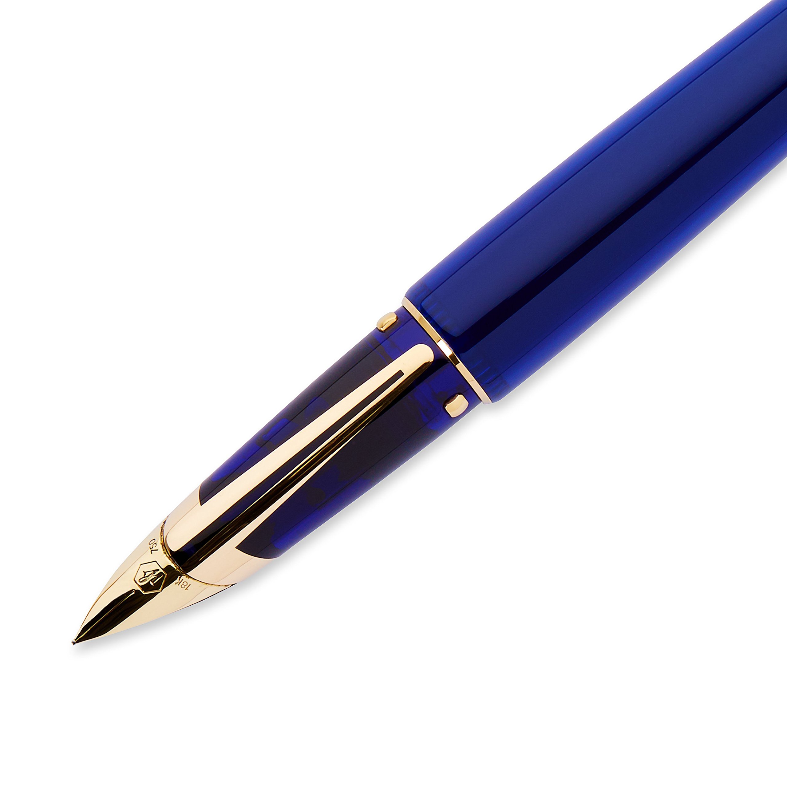 Waterman Caneta-tinteiro Edson Sapphire Blue Gold Trim (GT) Ponta