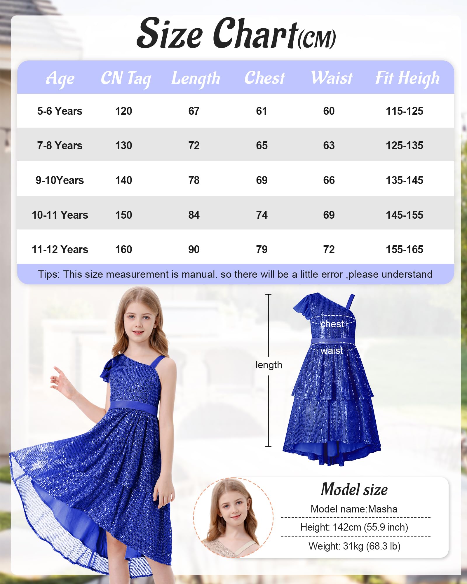 LOLANTA Niñas Lentejuelas Vestido Elegante Princesa Vestido de Fiesta Espumosos Sin Mangas Hombro Correa Vestidos