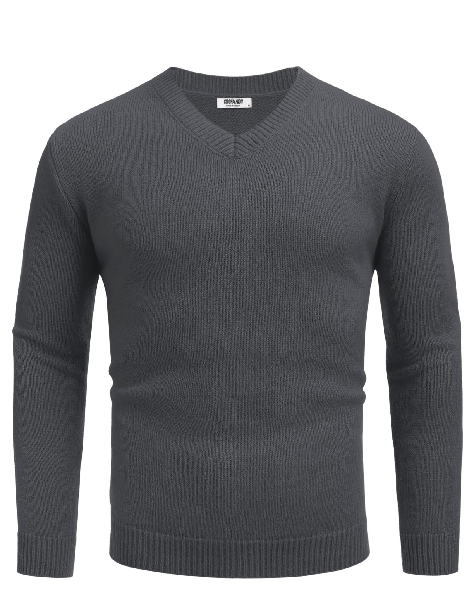 COOFANDY Maglione da Uomo con Scollo a V Maglia da Uomo Regular Fit Manica Lunga Maglione Casual Basic