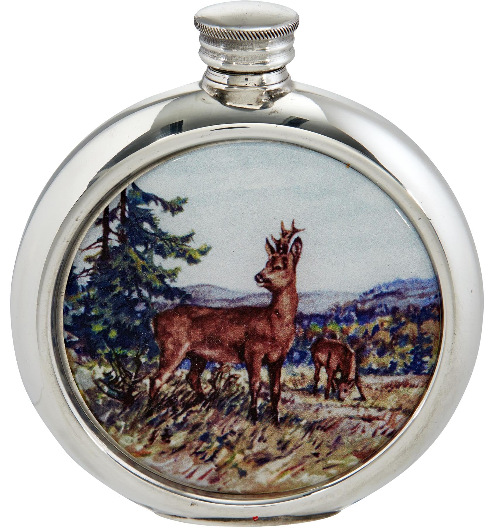 Flasque ronde chevreuil 6 oz pour vos randonnées en forêt