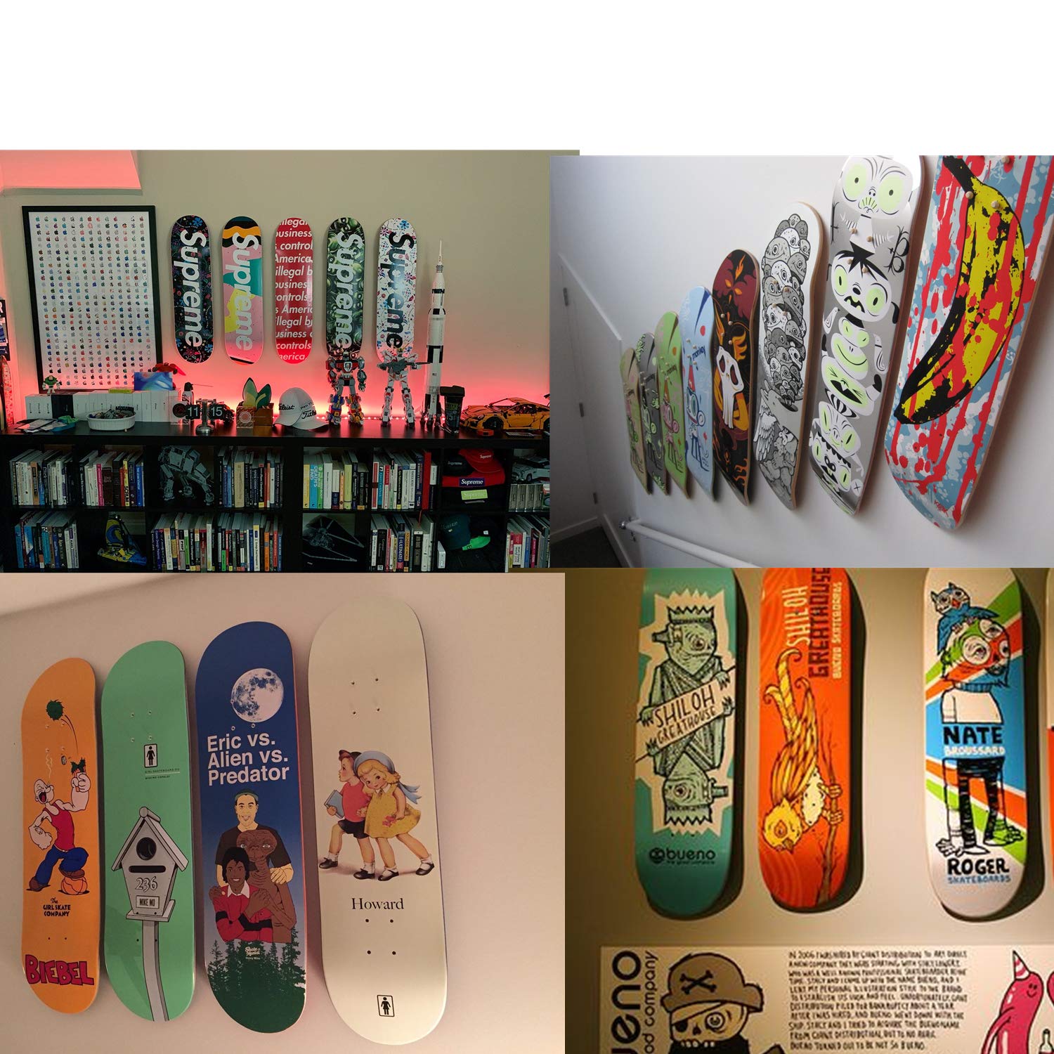 Buy Alumy Skateboard Deck Display Wall Mount,Skate Deck Display Wall