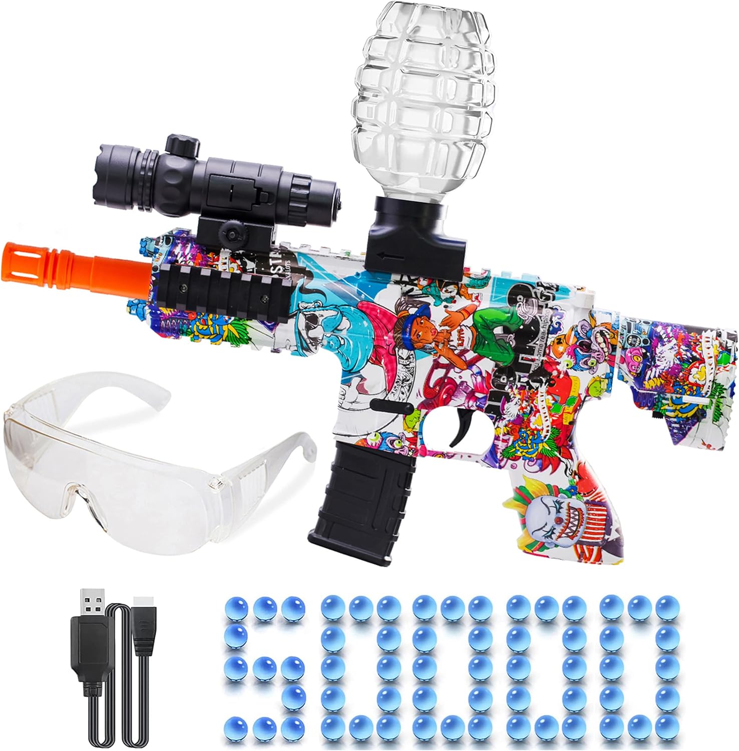 Gel Ball Blaster, Electric Gel Blasters Toy with 50000 Bullets and