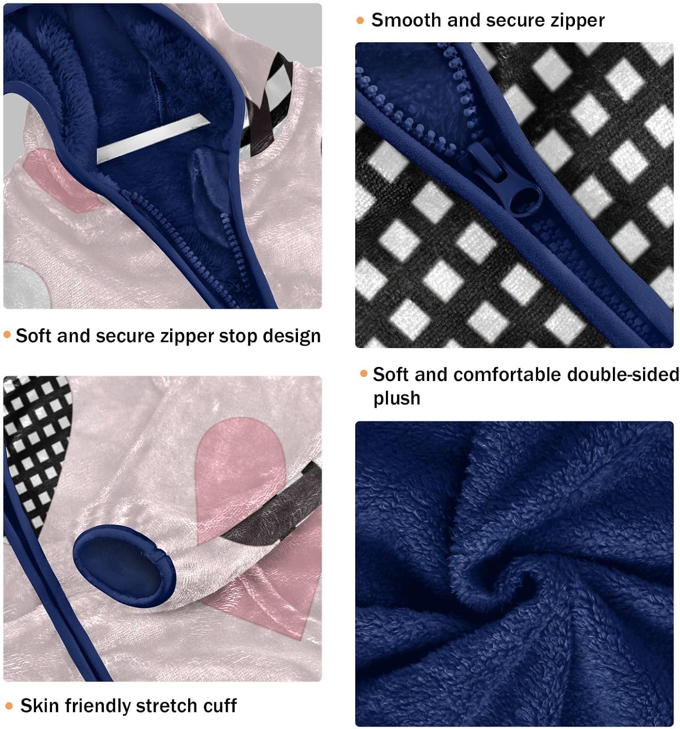 Valentine Black and Pink Cartoon Cute Love Toddlers Jackets Outerwear Jackets Navy Blue Baby Boys Fall Fleece Jacket