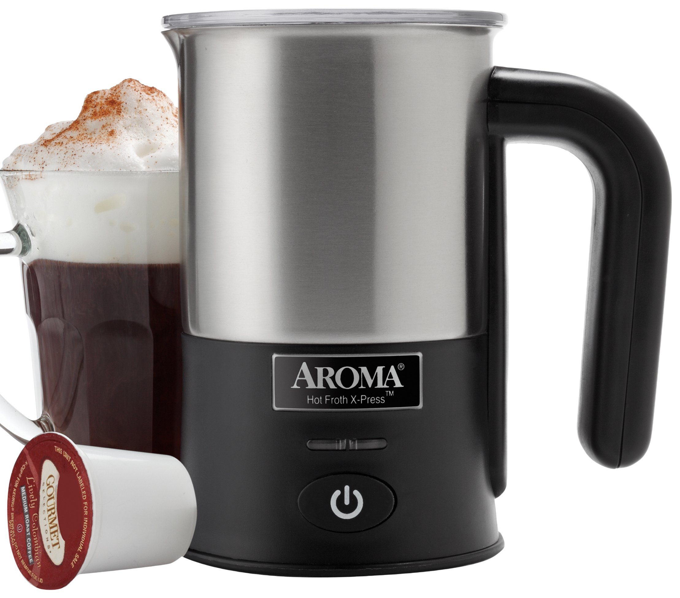 Aroma Aroma Hot Froth X-Press Milk Frother, Stainless Steel