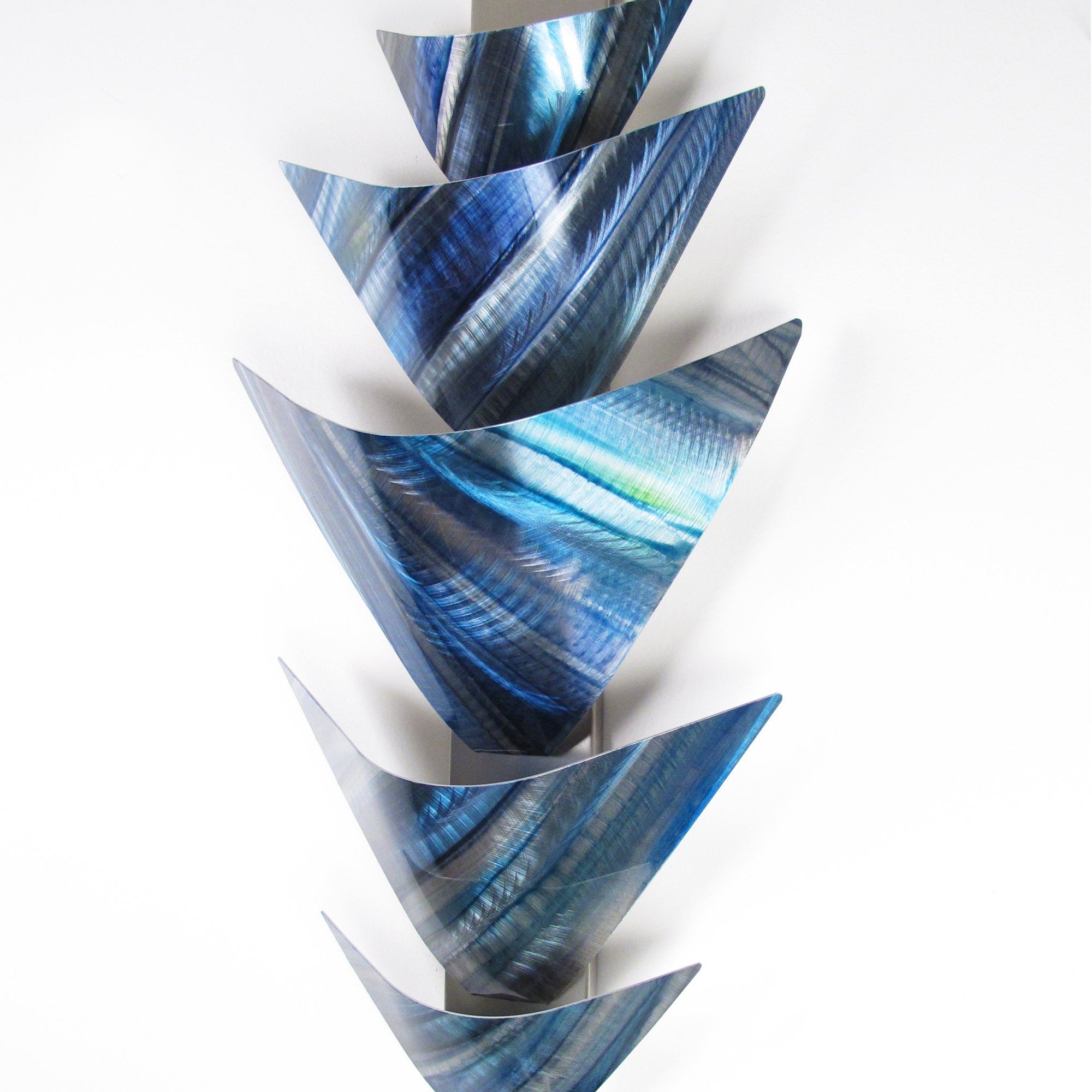 Dv8 Studio Aurora Torchiere, Blue Modern Abstract Metal Wall Art Sculpture Blue Painting Home Decor