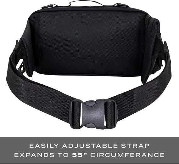 LINE2design Deluxe Medical Fanny Pack Large - EMS Emergency First Aid Paramedic EMT First Responder - Traveling Casual Size Medical Equipment Organizer Hip Bum Bag with Adjustable Strap Black