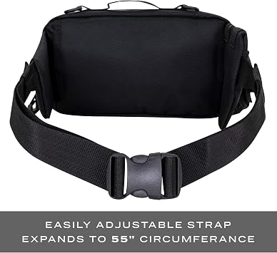 LINE2design Deluxe Medical Fanny Pack Large - EMS Emergency First Aid Paramedic EMT First Responder - Traveling Casual Size Medical Equipment Organizer Hip Bum Bag with Adjustable Strap Black
