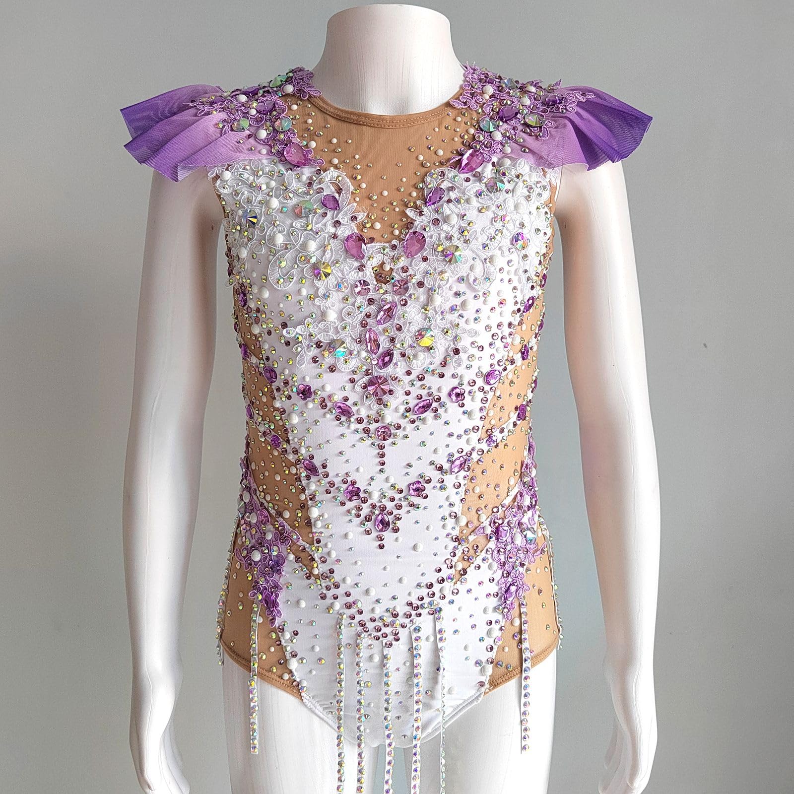 LIUHUO Body da ginnastica ritmica viola Flash Drill Girl Competition Performance