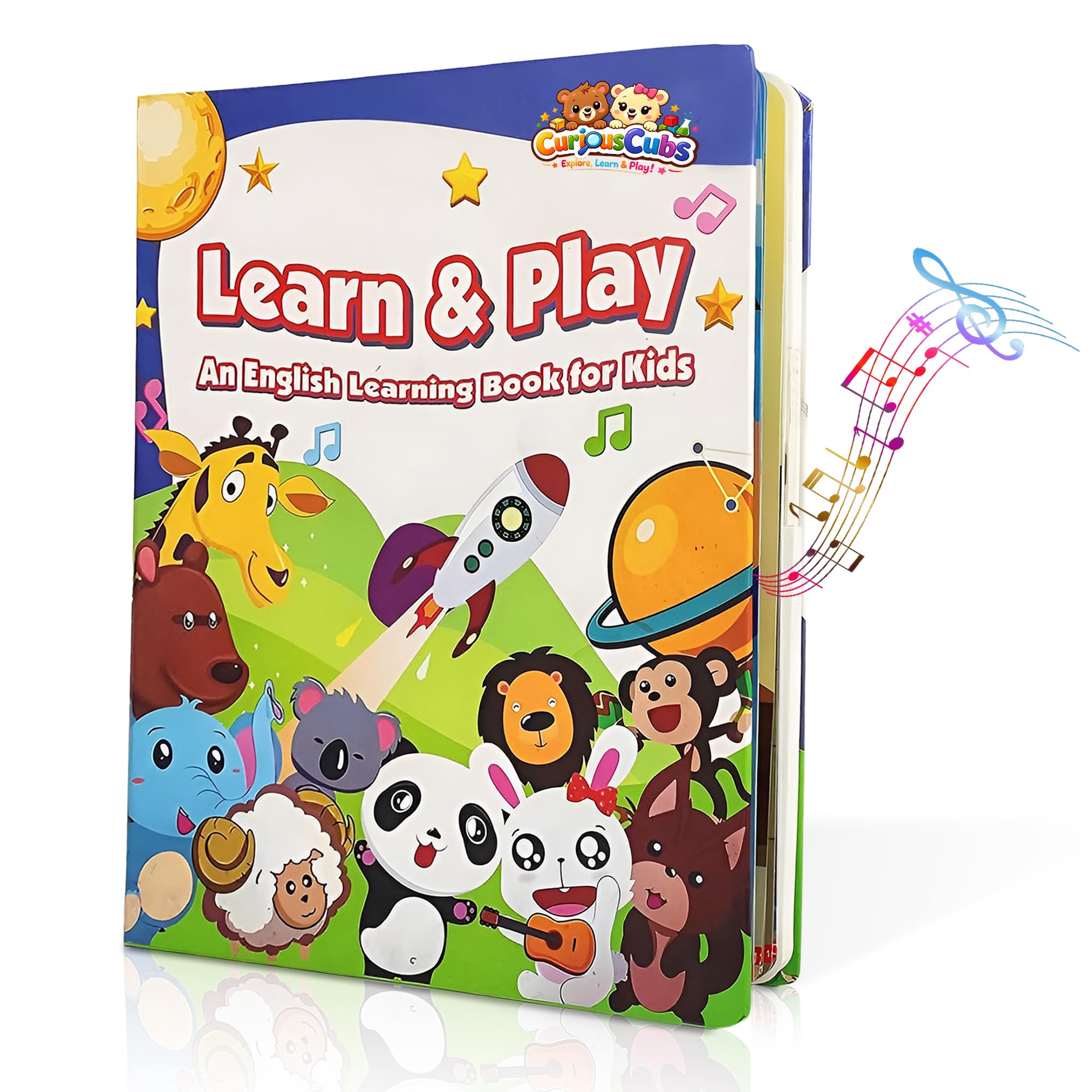 CuriousCubs 12-in-1 Interactive Musical Learning Book for Kids (1–5 Years) – Free Battery | Wonderful Gift | Learn and Play Sound Book with Fruits, Transportation and More | Educational Musical Toy 3
