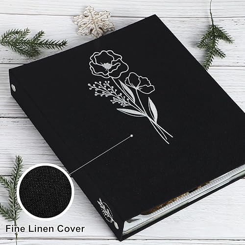 Vista 42 de Lanpn Álbum de fotos para scrapbook de 8.5 x 11 pulgadas, cubierta de lino, archival libre de ácido, carga superior, carpeta encuadernadora de 3