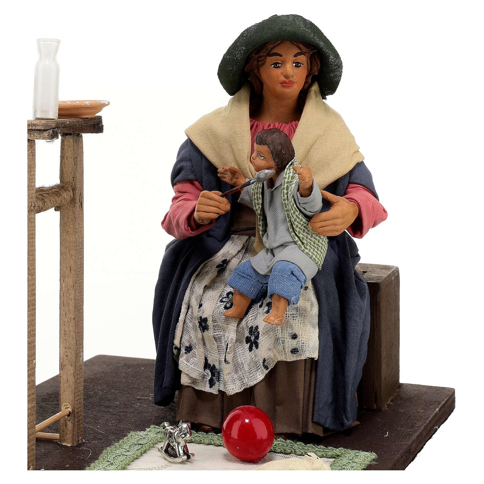 Holyart Woman feeding her child, MOTION for Neapolitan Nativity Scene with 24 cm characters