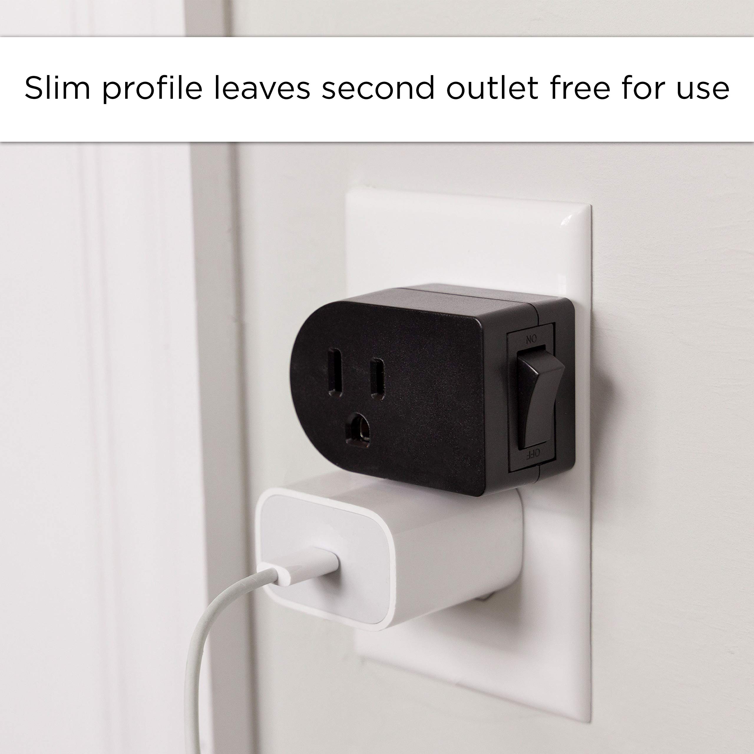 Grounded On/Off Outlet Power Switch, 3 Prong, Easy To